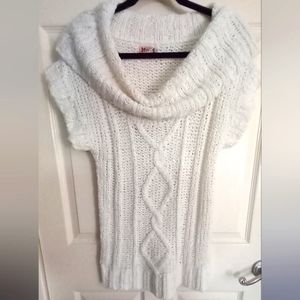 Cream colored MUDD cowl neck/off the shoulder, capped sleeve sweater